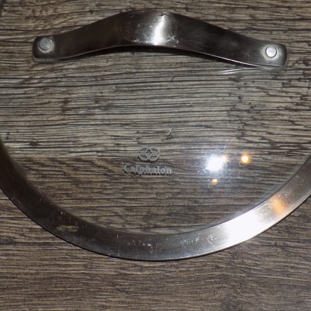Calphalon Glass Lid Replacement 8 Inch Clear Good Stainless Steel Rim Handle - Picture 2 of 4